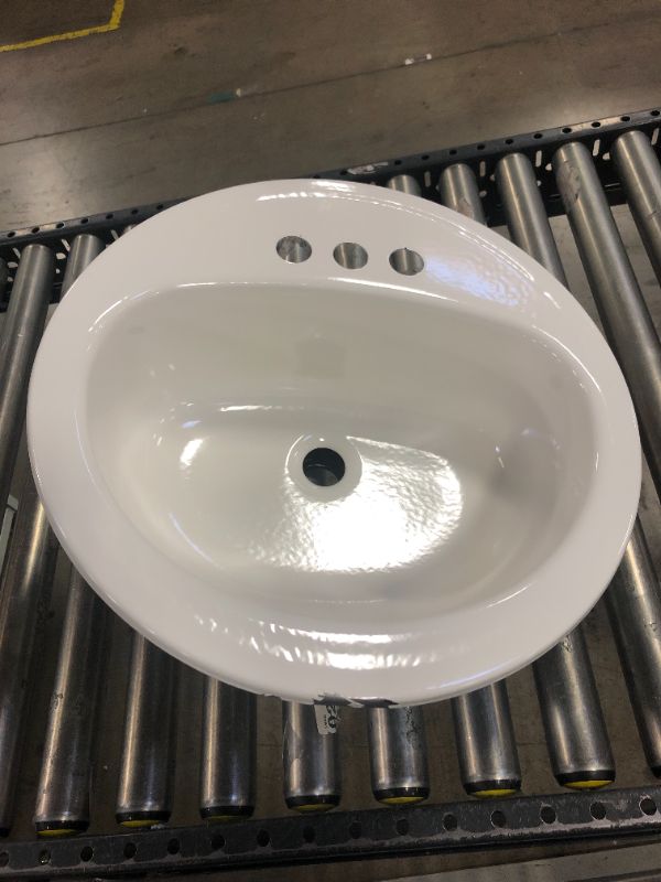 Photo 3 of Bootz Industries Laurel Round Drop-In Bathroom Sink in White