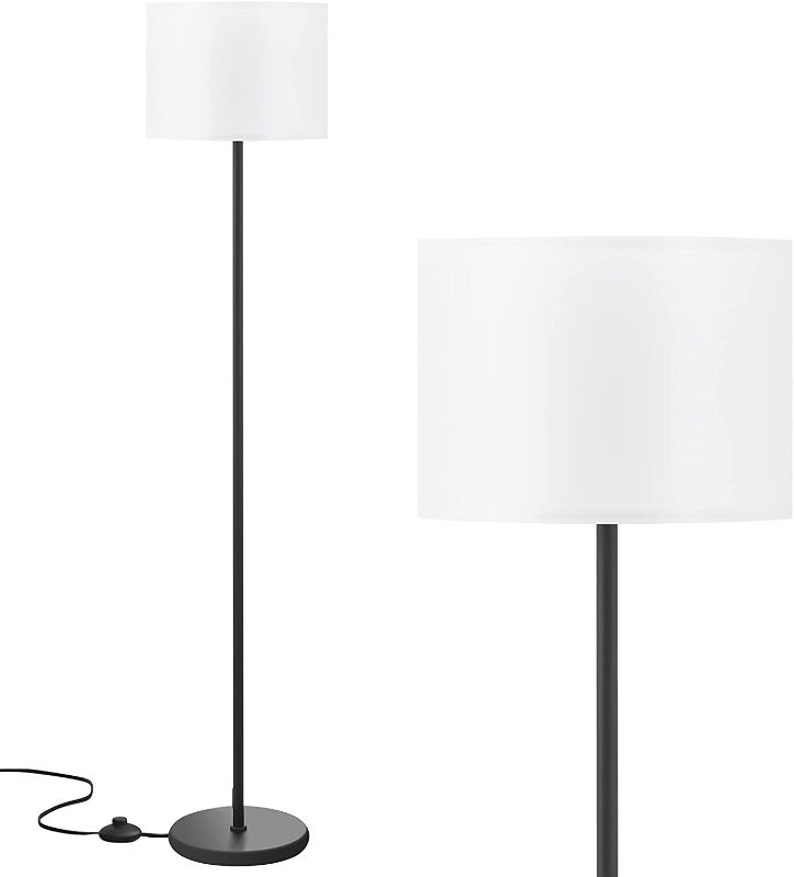 Photo 1 of LED Floor Lamp Simple Design, Modern Floor Lamp with Shade, Tall Lamps for Living Room Bedroom Office Dining Room Kitchen, Black Pole Lamp with Foot Switch(Without Bulb)
