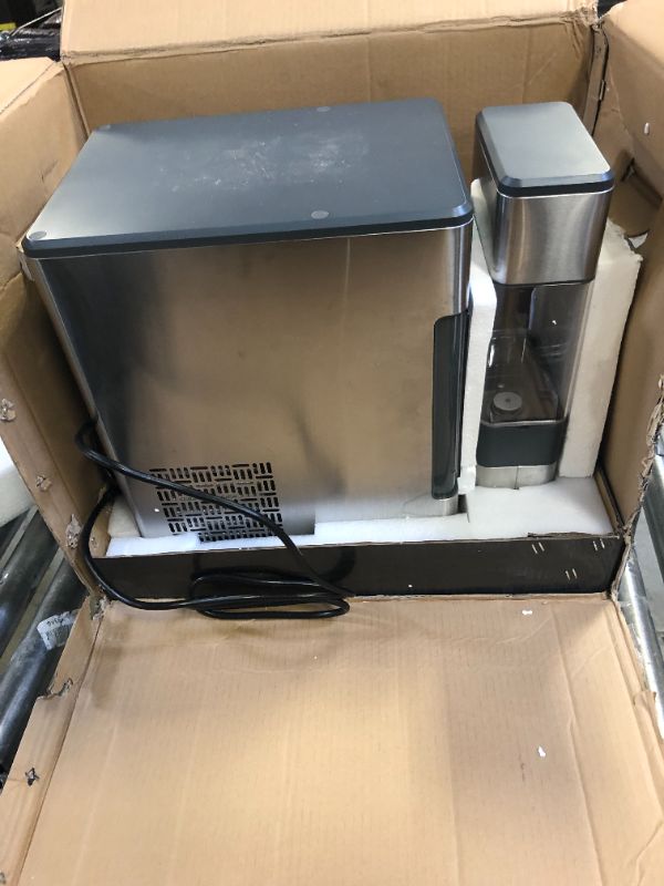 Photo 2 of GE Profile Opal | Countertop Nugget Ice Maker with Side Tank | Portable Ice Machine with Bluetooth Connectivity | Smart Home Kitchen Essentials | Stainless Steel Finish | Up to 24 lbs. of Ice Per Day - used
