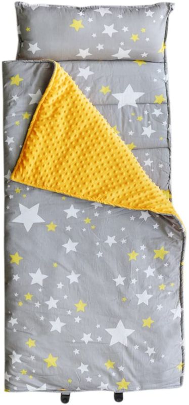 Photo 1 of Hi Sprout Kids Toddler Lightweight and Soft Nap Mat- Minky Dot& Cotton-Stars
