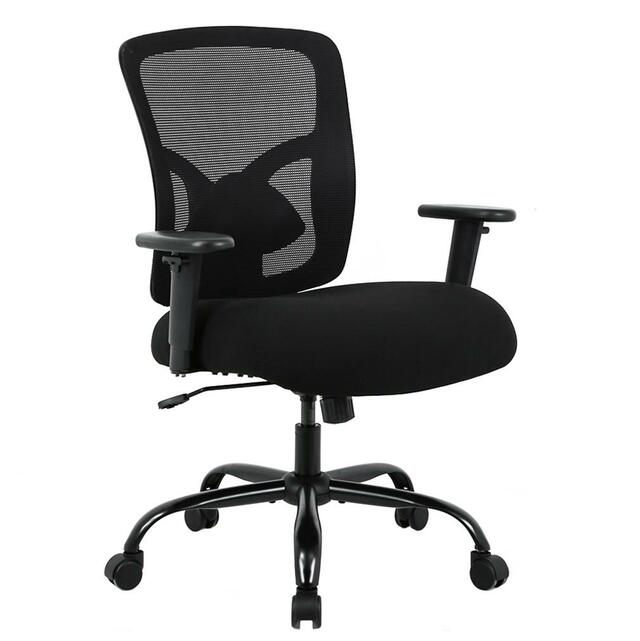 Photo 1 of Big and Tall 400 LBS Ergonomic Executive Mesh Mid Back Chair w/Lumbar Support - Black OC-BT380-Black
