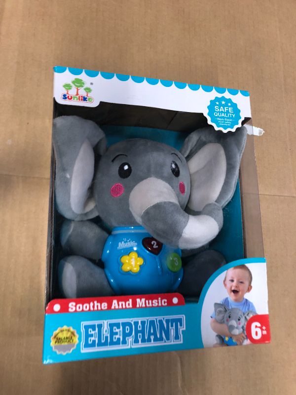 Photo 2 of Baby Toys,Baby Musical Toys 0 3 6 9 12 Months, Plush Soft Elephant Toys with Music & Sound & Light Up Interactive for Infant Best Gifts