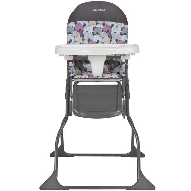 Photo 1 of Cosco Simple Fold Full Size High Chair with Adjustable Tray, Elephant Puzzle
