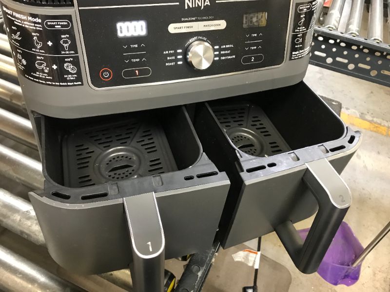 Photo 3 of Ninja Foodi XL 6-in-1 10qt XL 2-Basket Air Fryer with DualZone - Gray - DZ401
