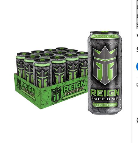 Photo 1 of (12 Cans) Reign Total Body Fuel Inferno Energy Drink, Jalapeno Strawberry, 16 fl oz---bbd feb 2022