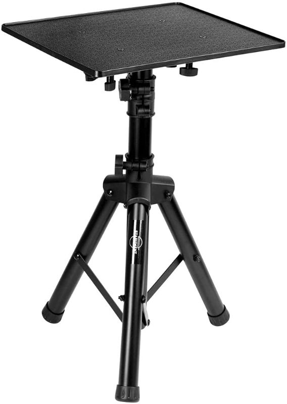 Photo 1 of Starument Laptop Stand - Tripod Floor Stand for Computer, Projector, DJ Equipment, Studio Accessories - Light & Portable, Sturdy & Durable Metal - Adjustable Height 31.9 to 50.2-Inches - 20x16" Tray
