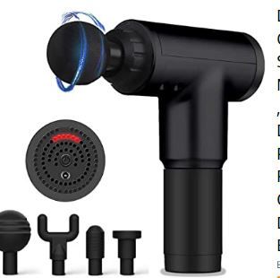 Photo 1 of Deep Tissue Massage Gun with 6 Adjustable Speed 4 Detachable Massage Head ,Cordless Handheld Deep Tissue Percussion for Deep Relaxation, Chargeable Percussion Device Quiet for Neck Back Muscle (Black)

