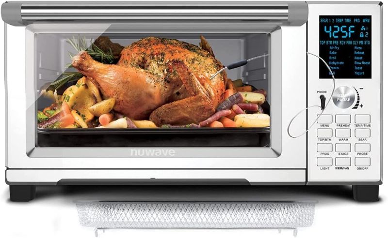 Photo 3 of NUWAVE BRAVO XL 30-Quart Convection Oven with Crisping and Flavor Infusion Technology with Integrated Digital Temperature Prove; 12 Programmed Presets; 3 Fan Speeds; 5-Quartz Heating Elements; Precision Temperature Control from 60F - 500F
