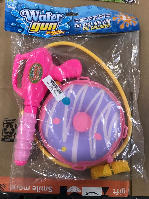 Photo 1 of AOZHI Toys Water Gun Back Pack Pink Donuts