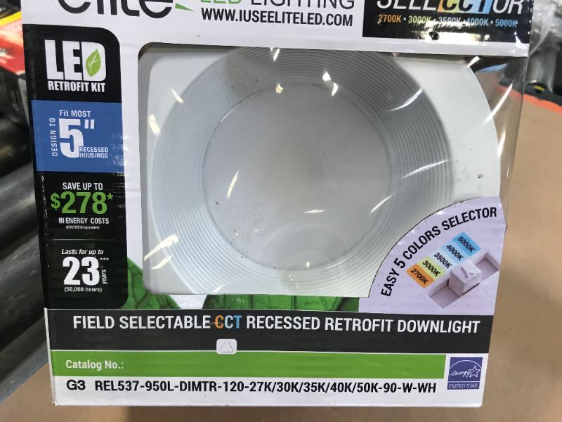 Photo 2 of Elite Lighting REL537-950L-DIMTR-120-27K/30K/ 5” Economy Led Retrofit