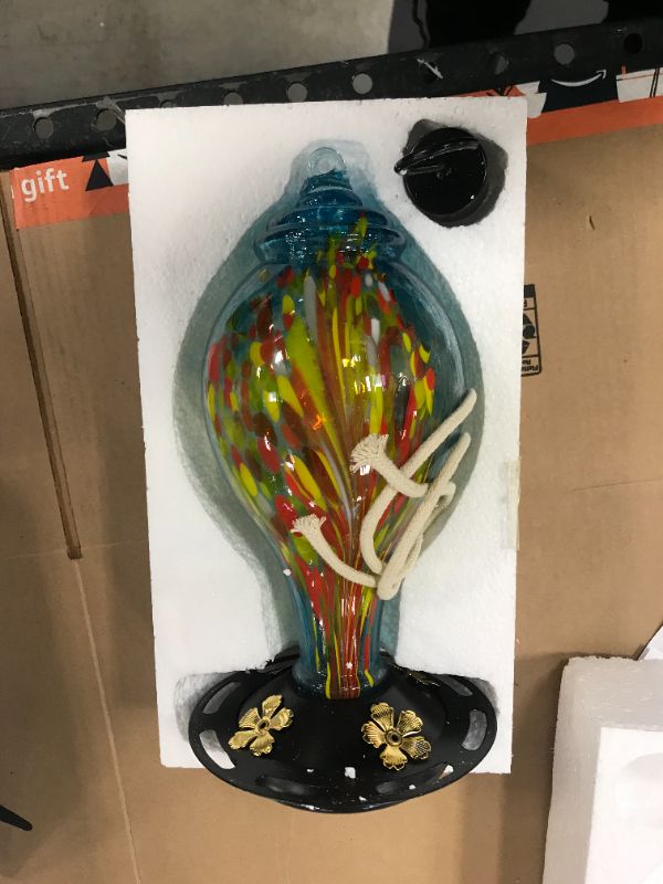 Photo 1 of DGFFL Hummingbird Feeder, Hand-Blown Glass Hummingbird Feeder, 42oz Outdoor Hummingbird Feeder, Easy to Clean and Upgrade Leak-Proof Bird Feeder Set, 4 Feeding Stations Can Use for Backyard Decoration