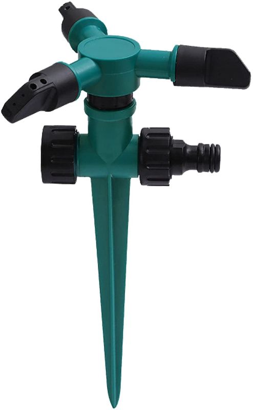 Photo 1 of Garden Lawn Sprinkler, 360 Degree Automatic Rotating Yard Sprinkler 3 Arm Water Sprinkler Irrigation System 2 Pack 