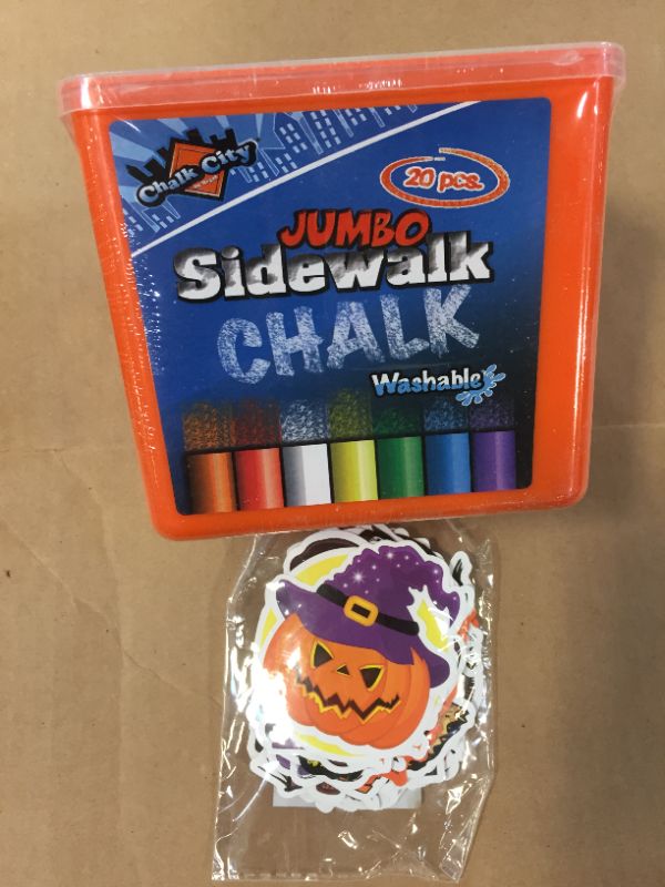 Photo 2 of Chalk City Sidewalk Chalk, Jumbo Chalk, Non-Toxic, Washable, Art Set (20-Count)
100Pieces Halloween Sticker Decals