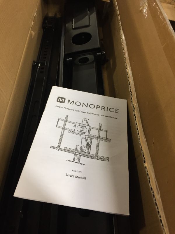 Photo 2 of Monoprice Above Fireplace Pull-Down Full-Motion Articulating TV Wall Mount