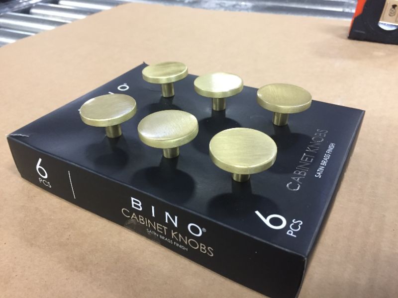 Photo 2 of BINO 6-Pack Cabinet Knobs - 1.22" Diameter (31mm), Brass - Dresser Knobs for Dresser Drawer Knobs and Pulls Knobs and Pulls Handles
