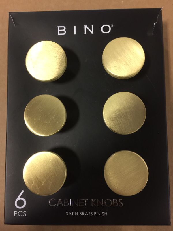 Photo 3 of BINO 6-Pack Cabinet Knobs - 1.22" Diameter (31mm), Brass - Dresser Knobs for Dresser Drawer Knobs and Pulls Knobs and Pulls Handles
