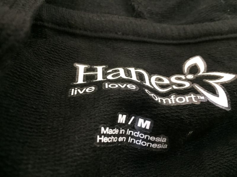 Photo 2 of hanes black thin hoodie --size medium --m/m---(has Lints on it)
 

 