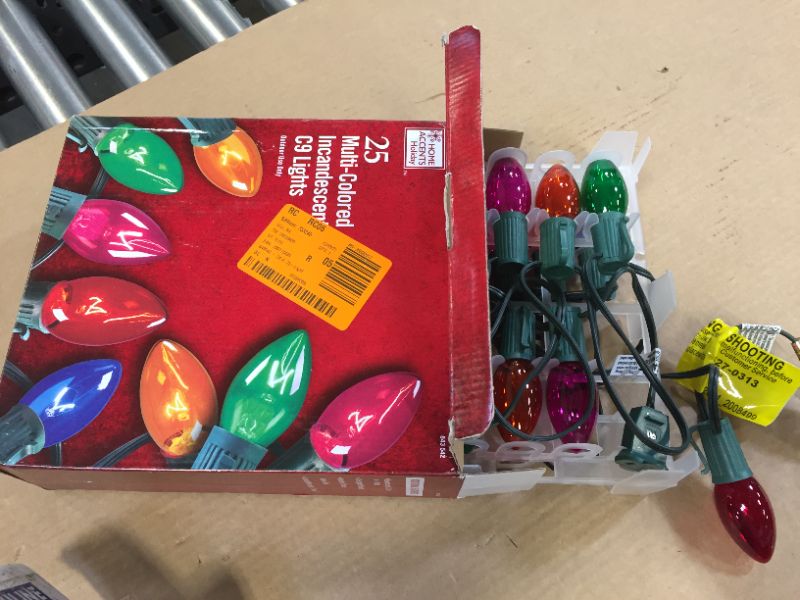 Photo 1 of 24 ft. 25-Light C9 Multi Colored Incandescent Light String

