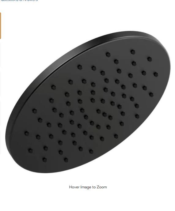 Photo 1 of 1-Spray 11.8 in. Single Wall Mount Fixed Rain Shower Head in Matte Black
