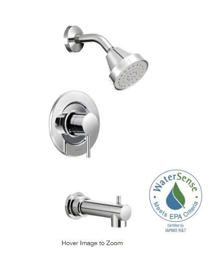 Photo 1 of Align Single-Handle Posi-Temp Eco-Performance Tub and Shower Faucet Trim Kit in Chrome (Valve Not Included)
