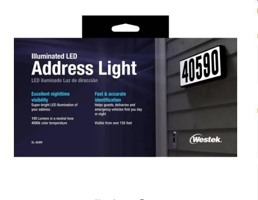 Photo 1 of 1-Light 10 in. Illuminated Integrated Non-Rope LED Address Light
