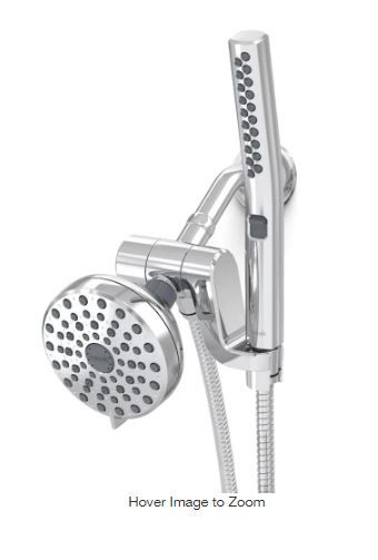 Photo 1 of 12-spray 5 in. High PressureDual Shower Head and Handheld Shower Head in Chrome
