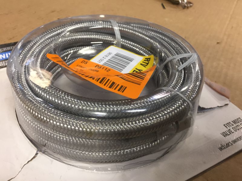 Photo 1 of Everbilt 3/8 in. x 3/8 in. x 96 in. Stainless Steel Universal Dishwasher Supply Line