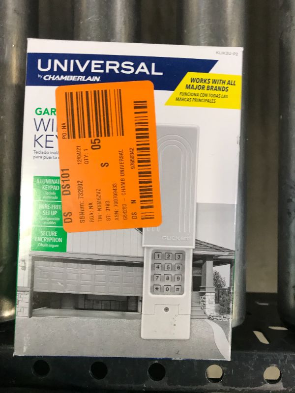 Photo 2 of Chamberlain Group Clicker Universal Keyless Entry KLIK2U-P2, Works with Chamberlain, LiftMaster, Craftsman, Genie and More, Security +2.0 Compatible Garage Door Opener Keypad, White