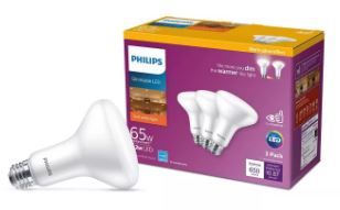 Photo 1 of Philips Premium 65W BR30 E26 2700-2200K LED Light Bub Warm Glow T20