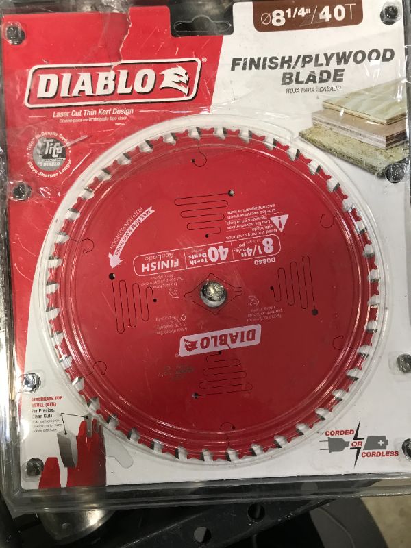 Photo 2 of DIABLO 8-1/4 in. x 40-Tooth Finish Circular Saw Blade