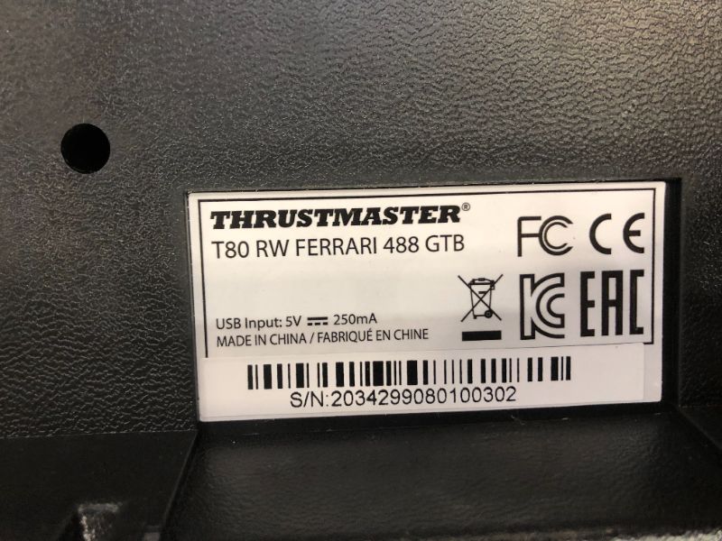 Photo 7 of Thrustmaster T80 Ferrari 488 GTB Edition Racing Wheel PS4