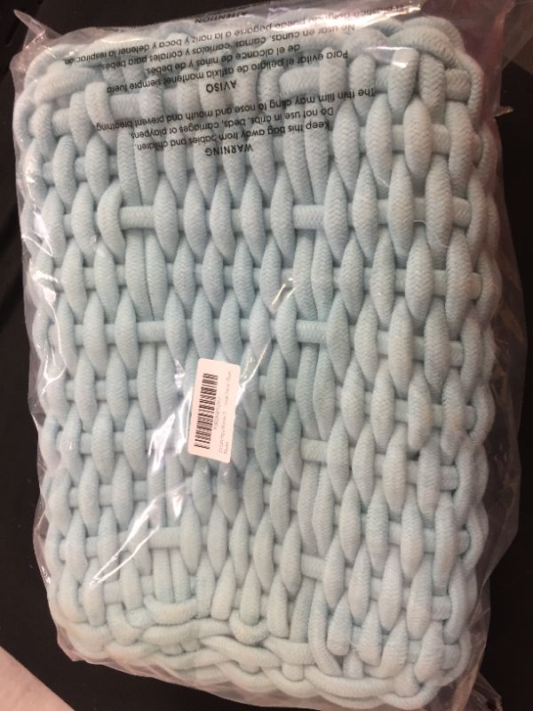 Photo 1 of CottonPops Woven Rope Storage Bin Basket Set of 2-14”x10”x6” and 12”x8”x5” - Soft Basket Square Shape Shelf Bin With Decorative Handles Bathroom Organizer Nursery Caddy Living Room Home Decor (Blue)