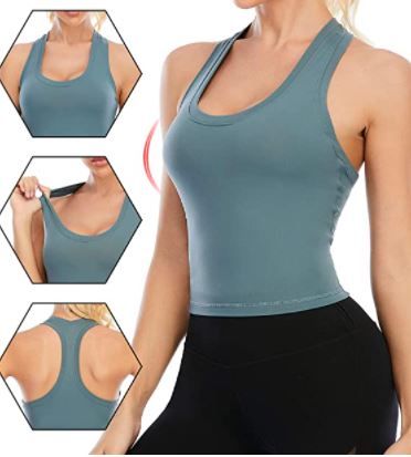 Photo 1 of FELTATY Sports Bras for Women - Seamless Comfortable Tank Style Sports Yoga Bras size 6
