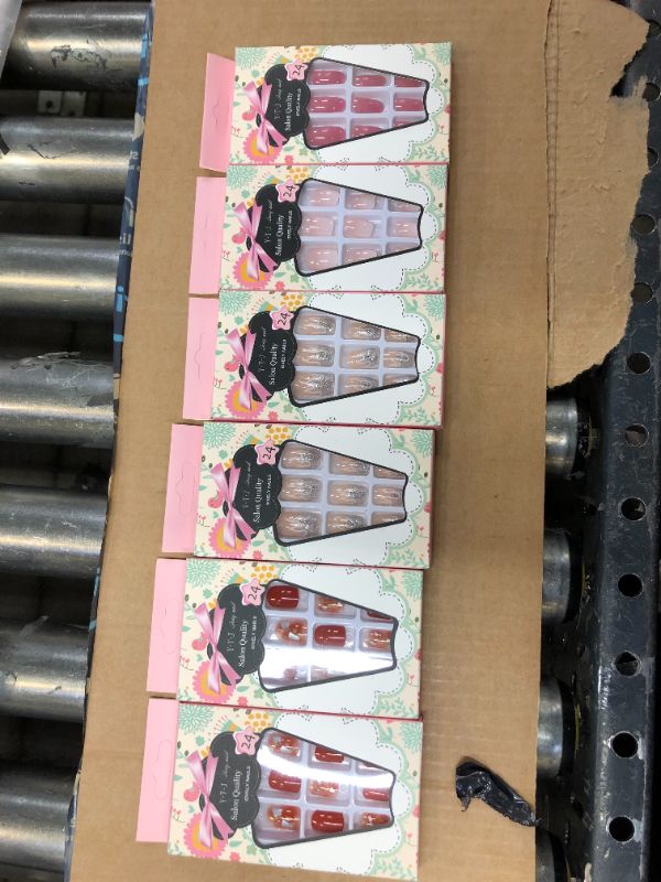 Photo 1 of Aethland Press On False Nails?6 Boxes Full Cover Fake Nails Medium Length with Adhesive Tabs for Women