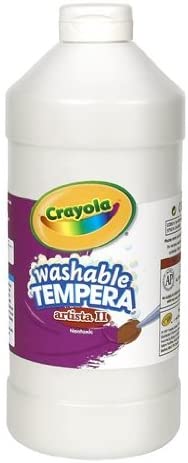Photo 1 of Crayola Tempera Washable Paint 32-Ounce Plastic Squeeze Bottle, White

