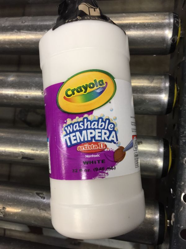 Photo 2 of Crayola Tempera Washable Paint 32-Ounce Plastic Squeeze Bottle, White

