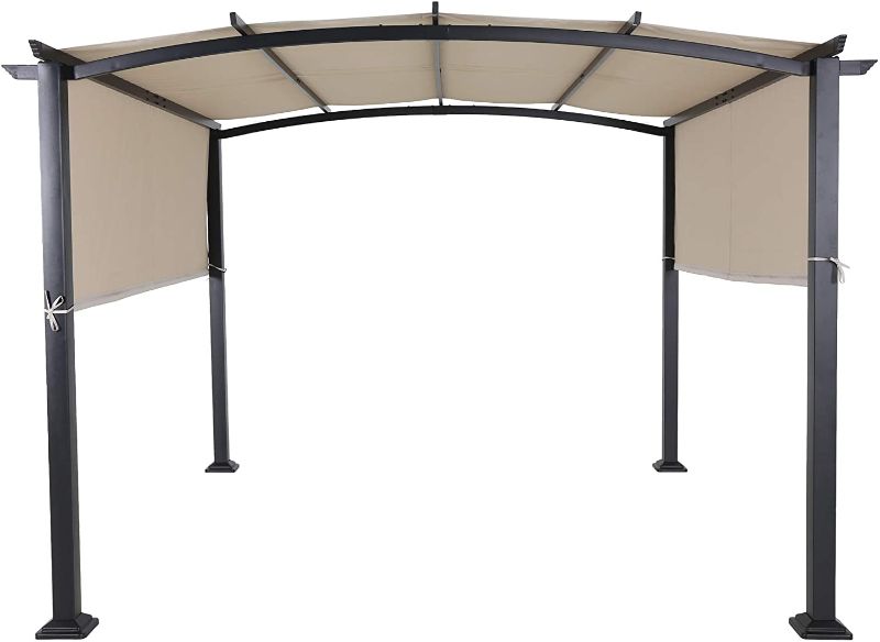 Photo 1 of AsterOutdoor 10' x 10' Steel Arched Pergola with Adjustable and Removable Canopy
