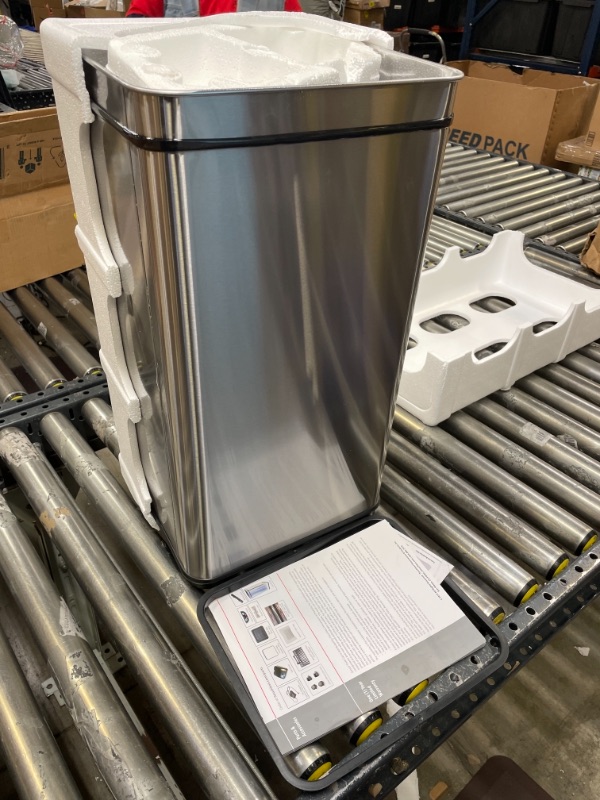 Photo 2 of 13 GALLON STAINLESS  STEEL TOUCHLESS TRASHCAN..