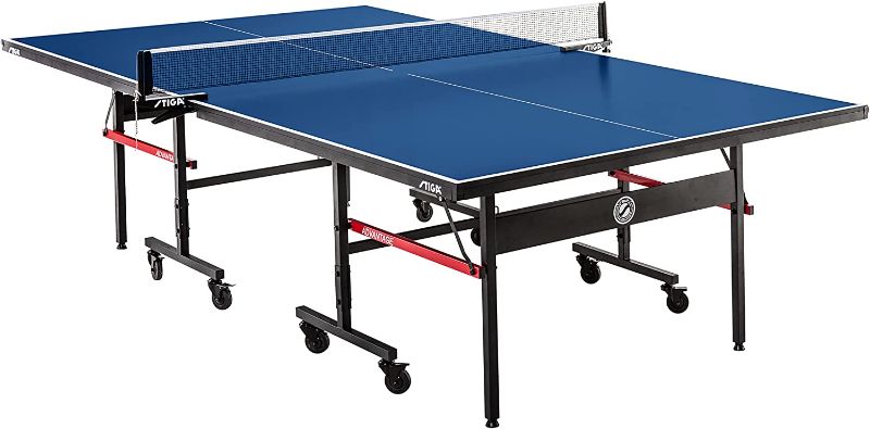 Photo 1 of STIGA Advantage Professional Table Tennis Tables - Competition Indoor Design with Net & Post - 10 Minute Easy Assembly Ping-Pong Table with Single Player Playback and Compact Storage
