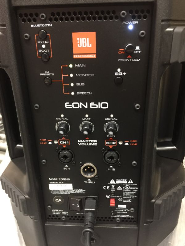 Photo 1 of JBL 10" Two-Way Multipurpose Self-Powered Sound Reinforcement System (EON610)