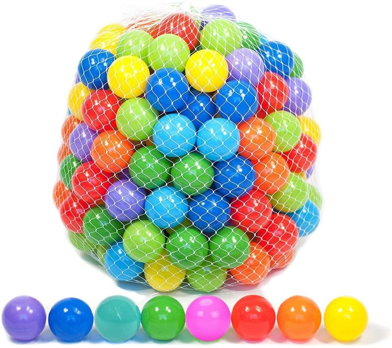 Photo 1 of Playz Soft Plastic Mini Ball Pit Balls w/ 8 Vibrant Colors - Crush Proof, No Sharp Edges, Non Toxic, Phthalate & BPA Free for Baby Toddler Ball Pit, Play Tents & Tunnels Indoor & Outdoor
