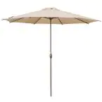 Photo 1 of 11 ft. Market Patio Umbrella with Push Tilt and Crank in Beige
