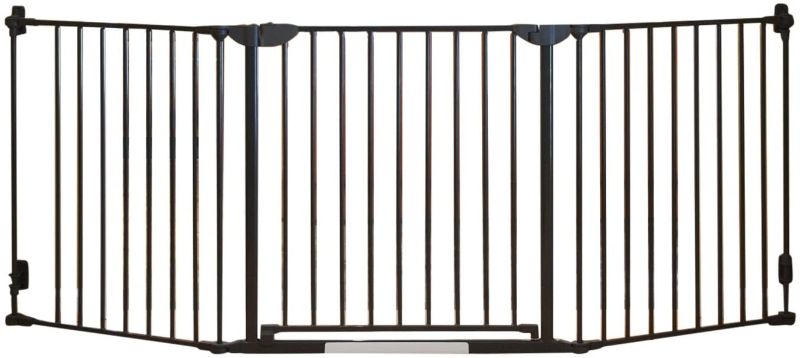 Photo 1 of Qdos Construct-A-SafeGate - Wide Baby Gate - Meets Tougher European Standards - Create Customized Safe Spaces around Fireplaces, Large Openings, Stairways - Includes a door and 2 sections | Slate
