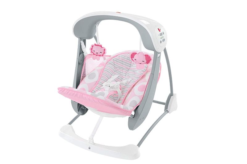 Photo 1 of Fisher Price Deluxe Take Along 2 in 1 Soothing Baby Swing & Seat, Pink