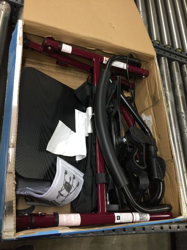 Photo 1 of Medline Steel Rollator Walker Burgundy 350 lbs Capacity