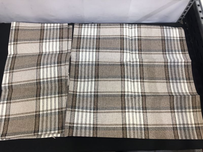 Photo 2 of 20"x20" 2pc throw pillow covers brown plaid