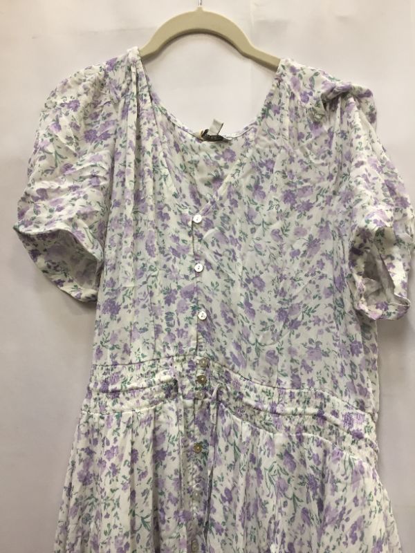 Photo 3 of LUCKY BRAND WOMENS LARGE SYNTHETIC ROXY FLORAL SMOKED MIDI DRESS IN PURPLE