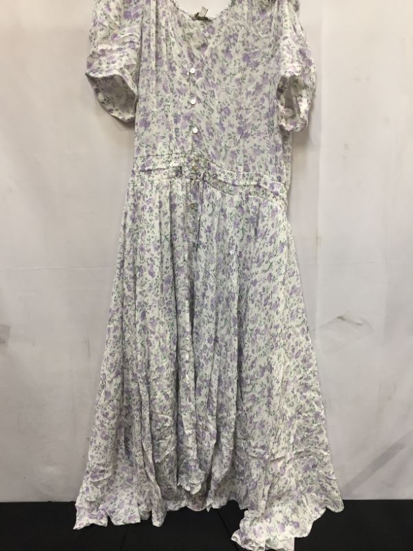 Photo 2 of LUCKY BRAND WOMENS LARGE SYNTHETIC ROXY FLORAL SMOKED MIDI DRESS IN PURPLE