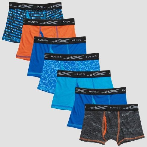 Photo 1 of .Hanes Boys' 6pk Print X-Temp Boxer Briefs - Colors May Vary SIZE SMALL
