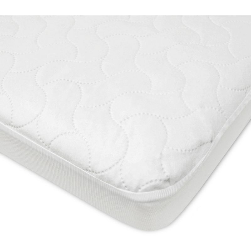 Photo 1 of American Baby Company Waterproof Fitted Mini Crib Protective Mattress Pad Cover, White, for Boys and Girls 24" X 38"